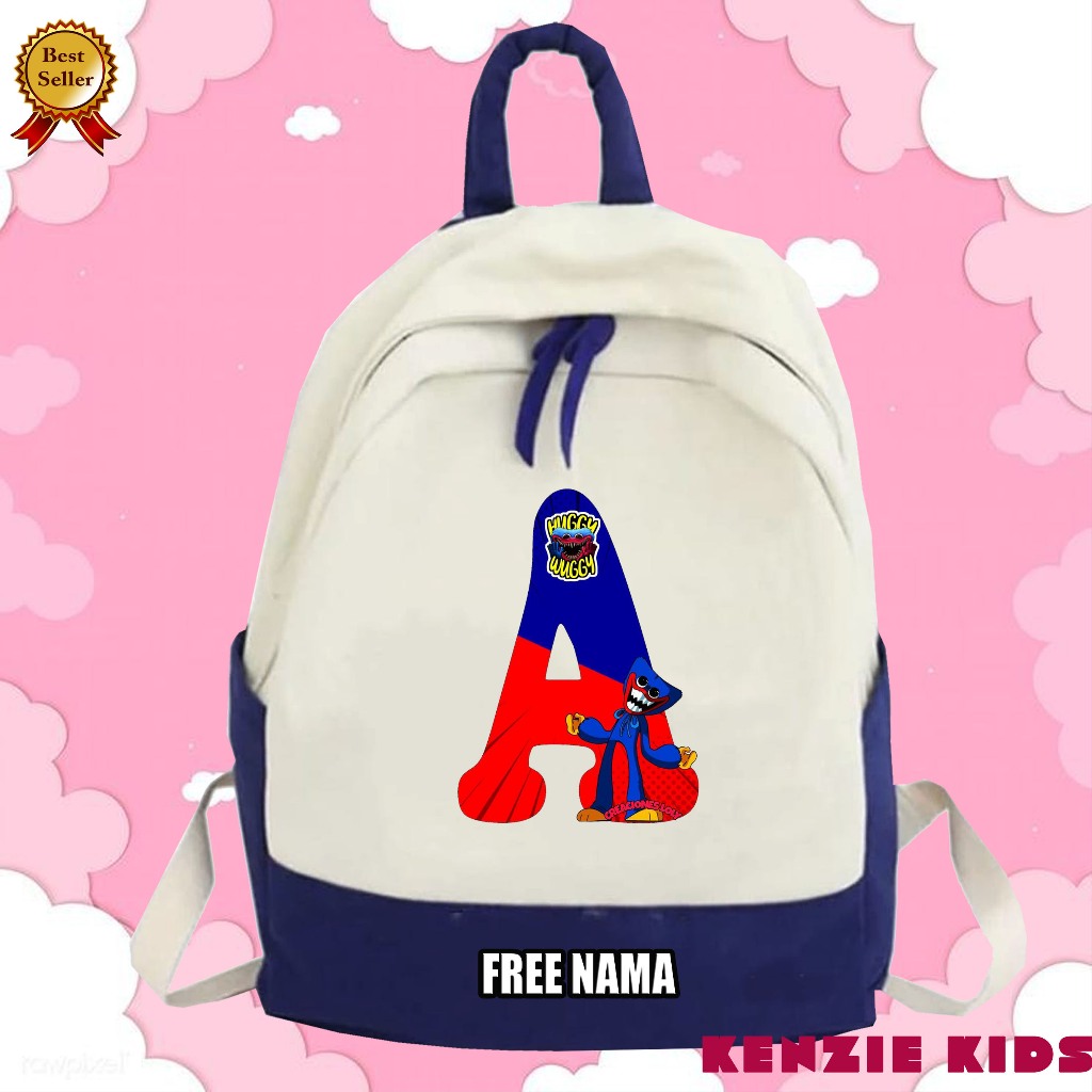 TAS BACKPACK ANAK SEKOLAH MOTIF ALPHABET HUGGY WUGGY