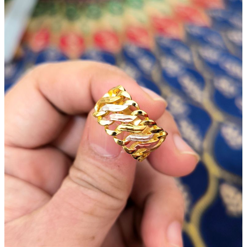 cincin xuping lipan sisik naga kepang emas kombinasi