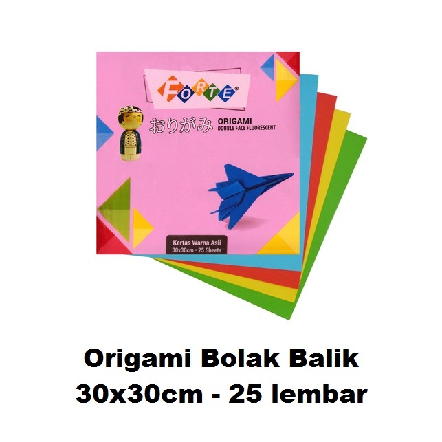 

Kertas Origami Bolak Balik 30x30cm Forte 25 Lembar/Origami 2 sisi/Kertas Lipat Origami