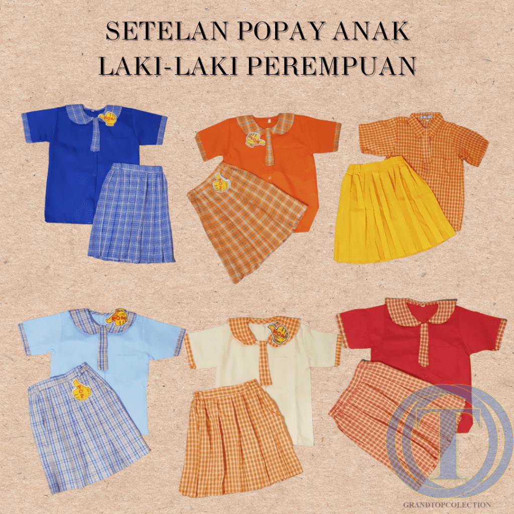 SERAGAM TK/PAUD BAJU TK/PAUD KOTAK-KOTAK PENDEK PEREMPUAN
