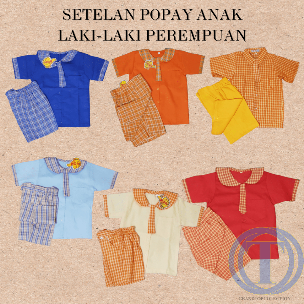 SERAGAM TK/PAUD BAJU TK/PAUD KOTAK-KOTAK PENDEK LAKI LAKI
