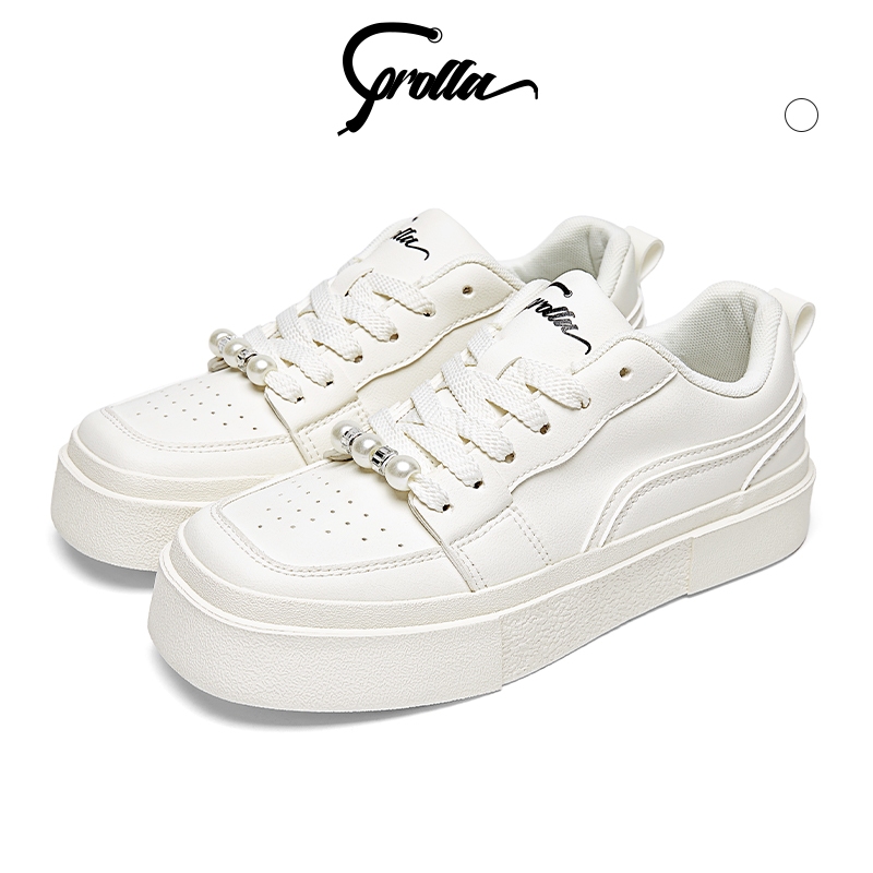 COROLLA Sepatu Wanita Putih Mutiara Sintetis Sepatu Casual