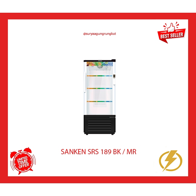 SHOWCASE SANKEN 180 LITER 145 WATT SRS - 189 BK/MR