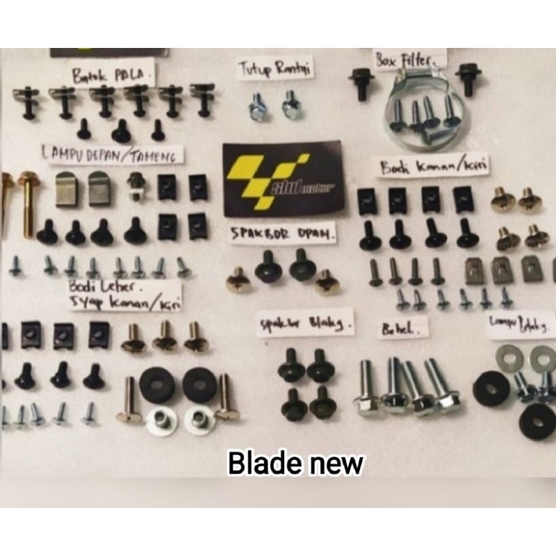 baut fullset body Honda Blade new - baud full body Blade new - baut lengkap body Blade new