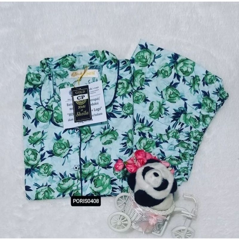 Baju Tidur HOKI SHEILA CP Gold (Green Flower)
