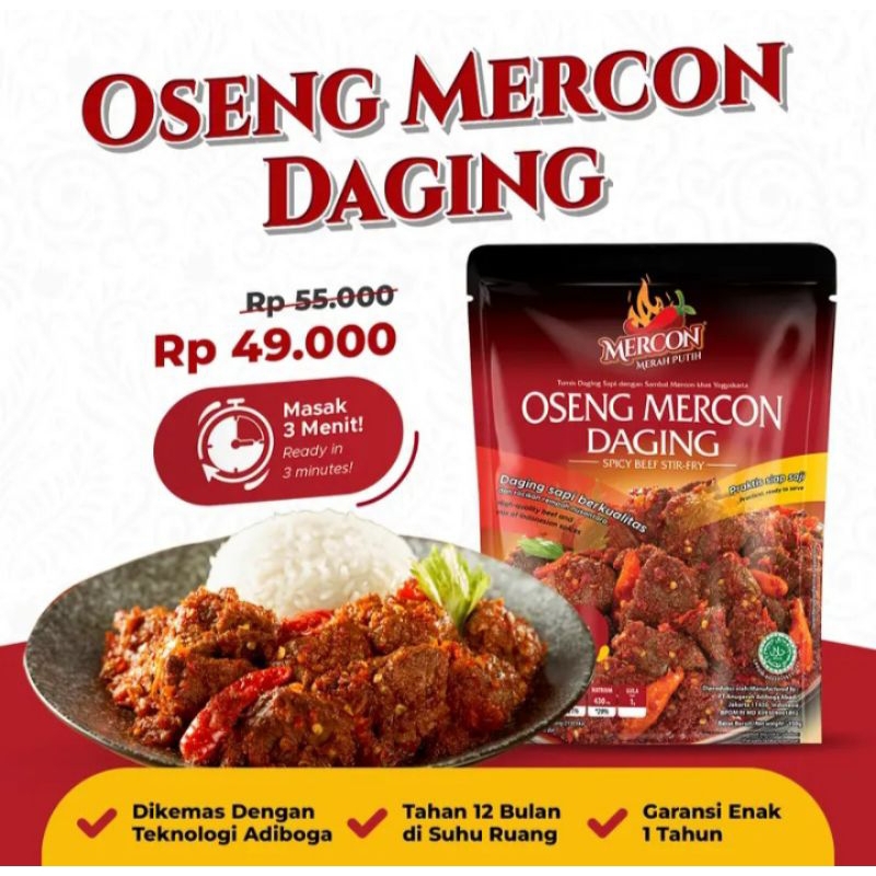 

Oseng Mercon Daging Merah Putih