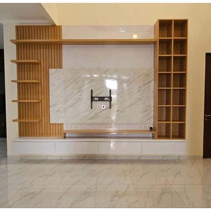 BACKDROP TV CUSTOM | MEJA TV CUSTOM | KABINET TV CUSTOM | LEMARI TV CUSTOM