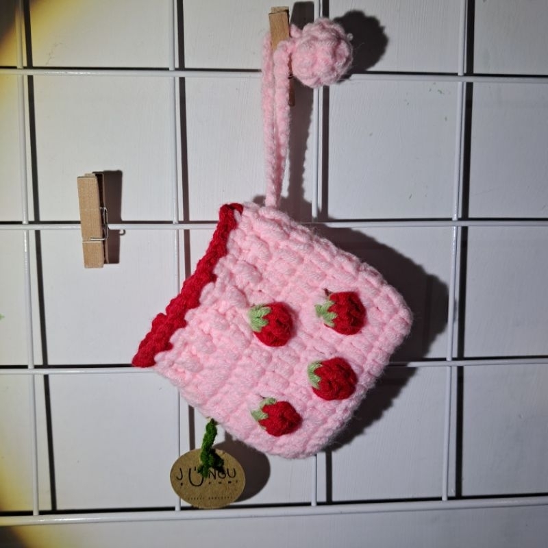 pouch lipstick, small things, airpods, earphone crochet | pouch rajut | jungugurumi