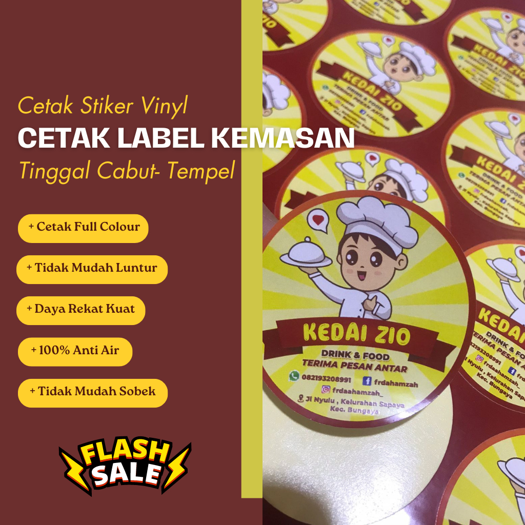 

STIKER LABEL KEMASAN BULAT BAHAN VINYL TINGGAL CABUT TEMPEL