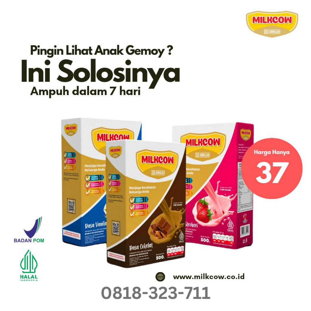 

MILKCOW - SOLUSI TEPAT UNTUK MENAMBAH NAFSU MAKAN ANAK / Susu Peninggi dan Penggemuk Badan Ampuh 500g