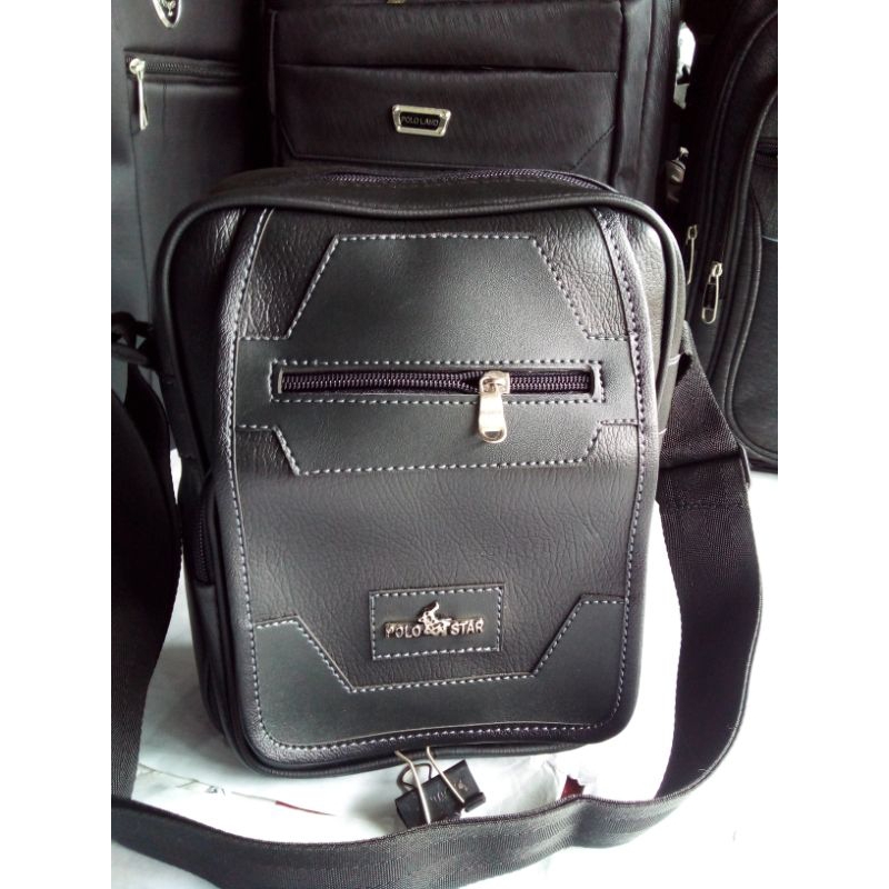 POLO STAR HITAM TAS SLEMPANG PRIA PREMIUM