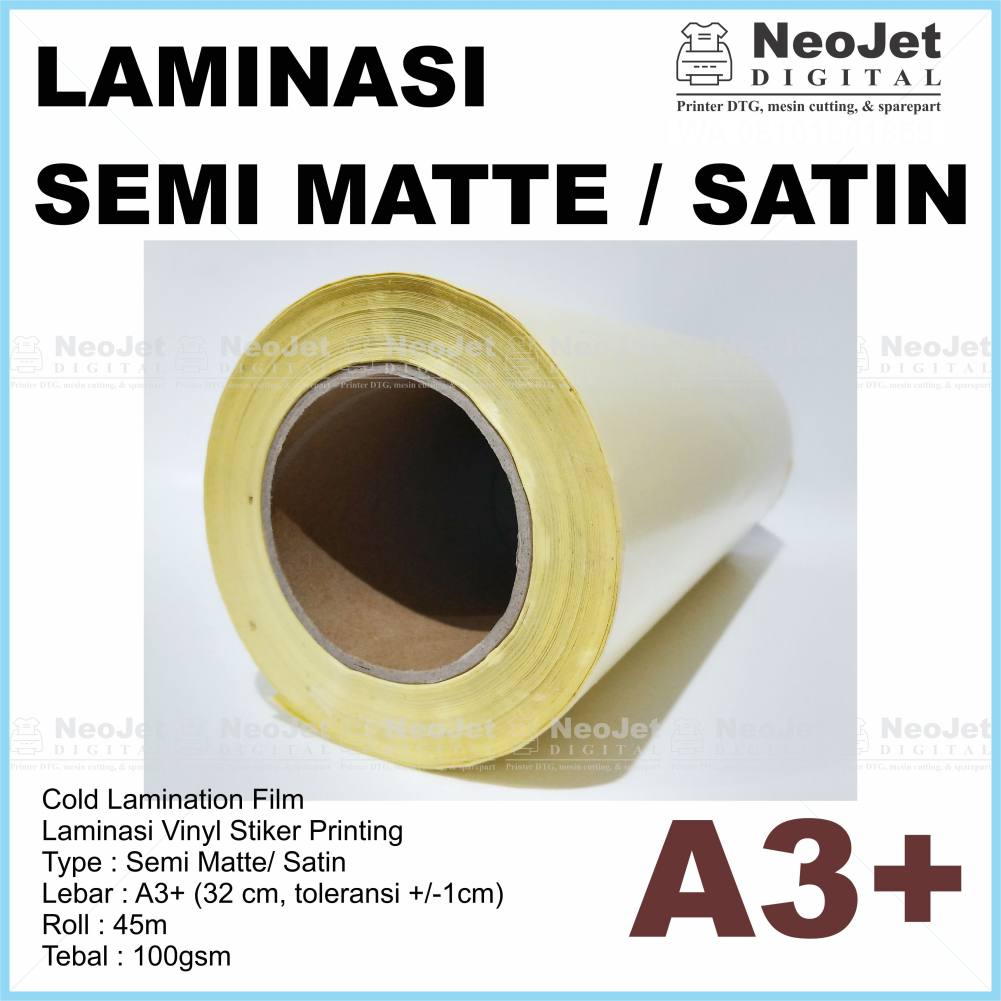 

Laminasi Dingin 100 gsm Semi Doff Dof Semi Matte Semi Mate Satin A3+ Roll 32 cm X 50 Yard Murah