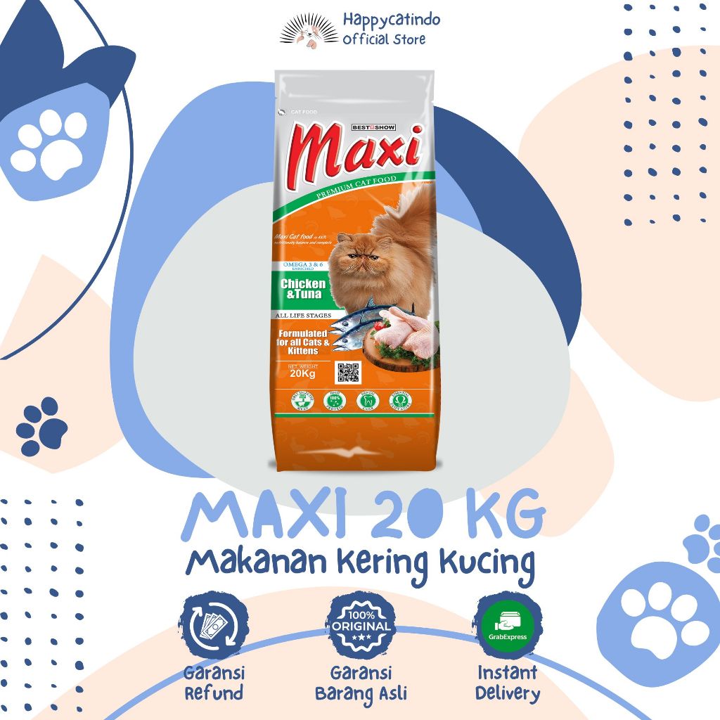 Makanan Kering Kucing MAXI 20 KG Kemasan 1 Sak Karungan