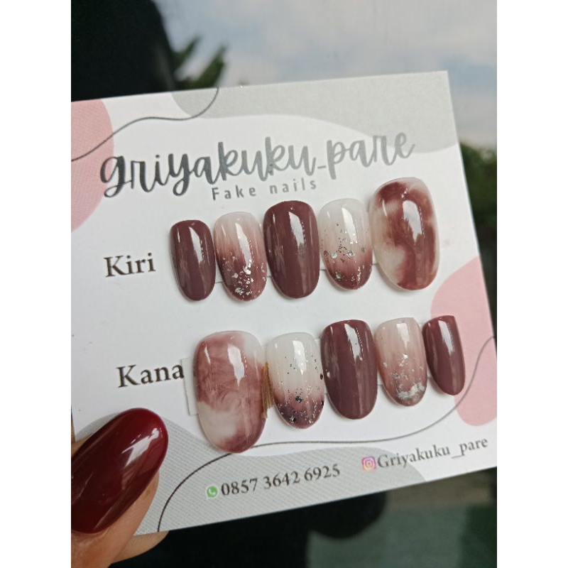 kuku palsu/nail art/fake nail marble free lem