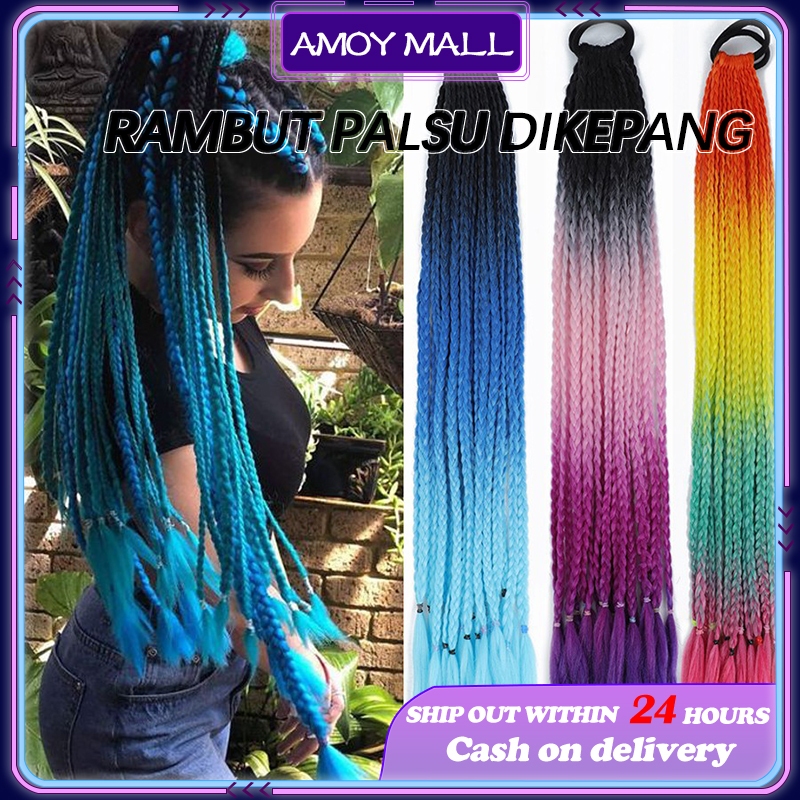 Rambut Sambung Kepang Extension Rambut Sintetis Model Kepang Jumbo Panjang