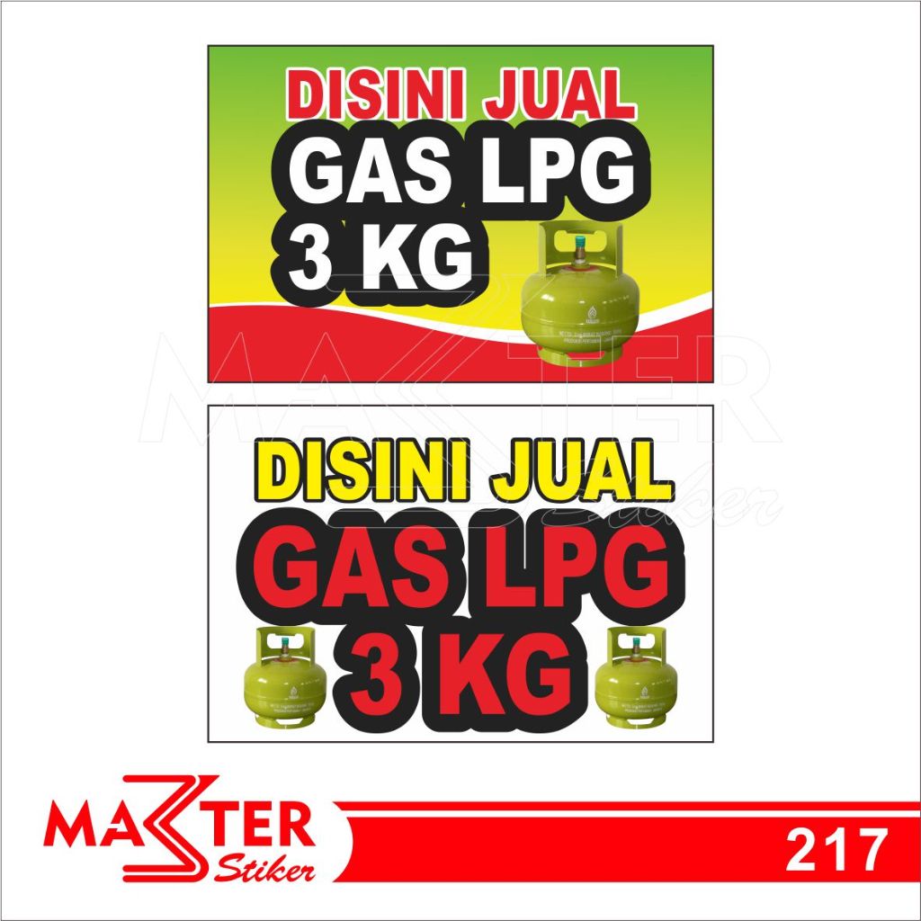 

217 - Stiker Di Sini Jual Gas LPG 3 kg, Sticker Vinyl, Premium, Tahan Air, Termurah, dan Bisa Custom