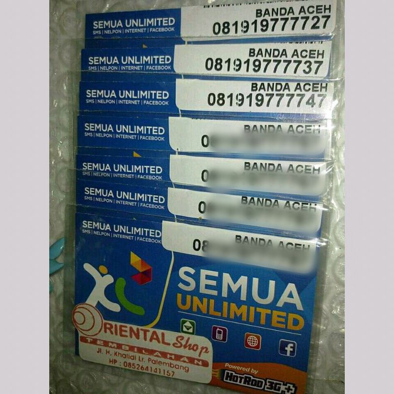 Nomor Kartu Perdana XL 081919 7777X7 - 1919 - 19 19 - 7777 ABAB AB AB Kwartet Tengah 2 3 4 7 Semi He