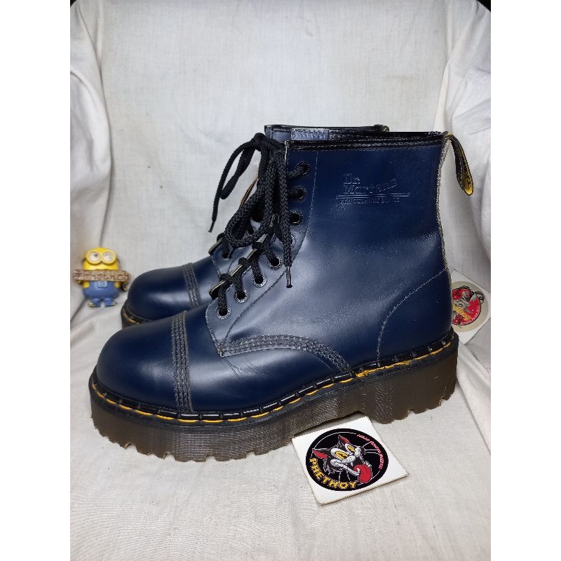 sepatu boots dr martens 1460 vintage navy docmart original smooth england marten biru ori