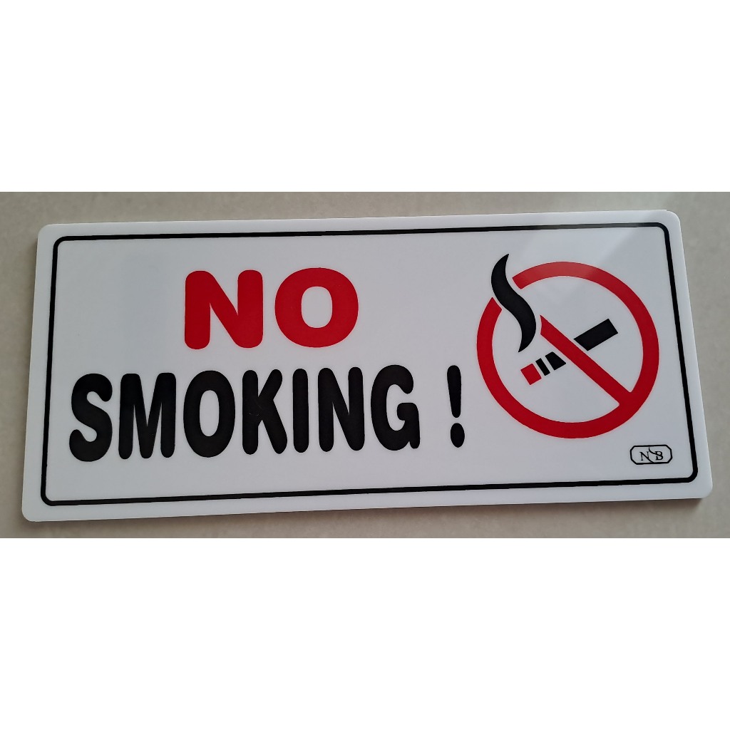 

Sign Label Acrylic/Label Akrilik Medium - No Smoking (9x20cm)