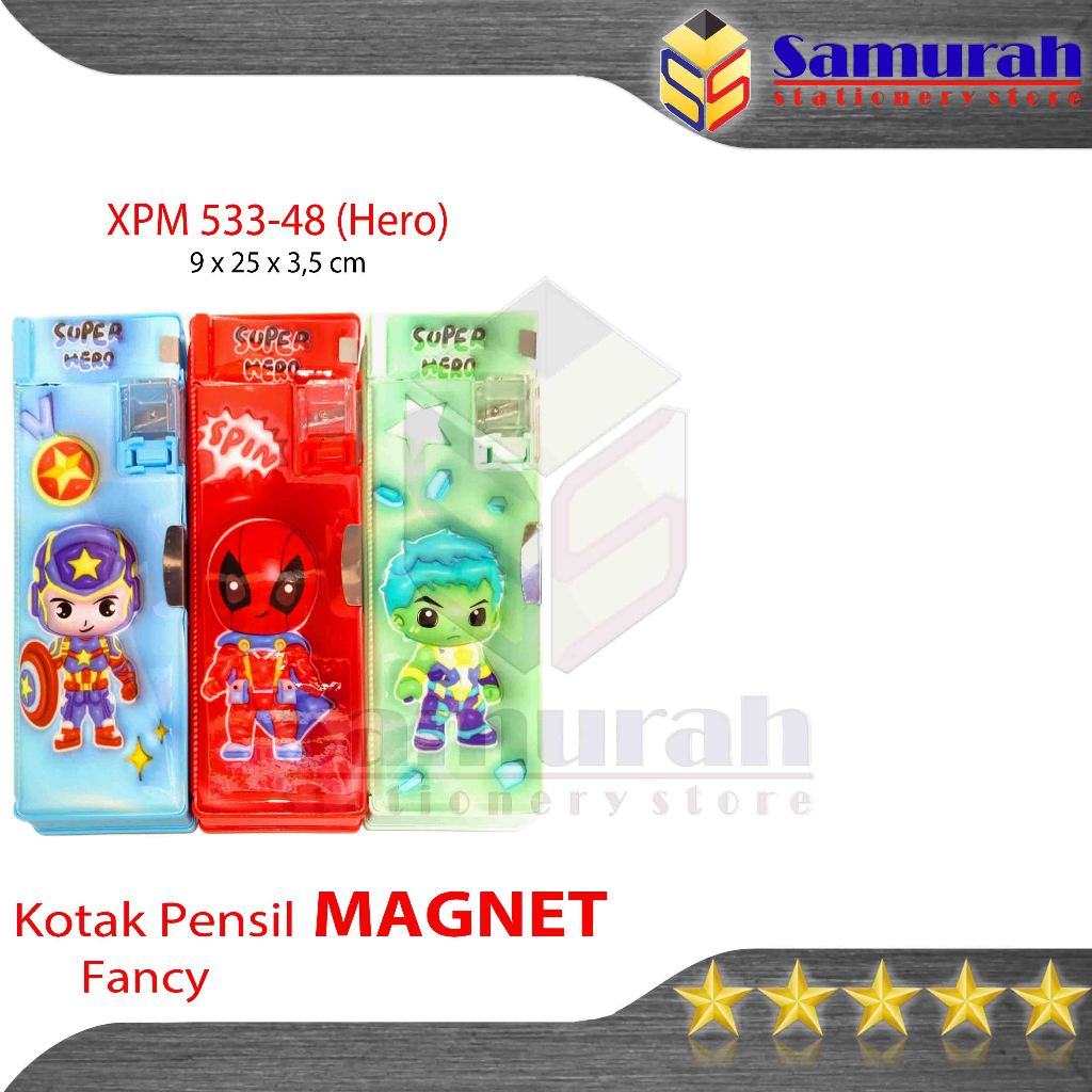 

Kotak Pensil Magnet Motif Lucu Anak Fancy Super Hero XPM 533 48 / Pencil Case Plastic Varian Fancy