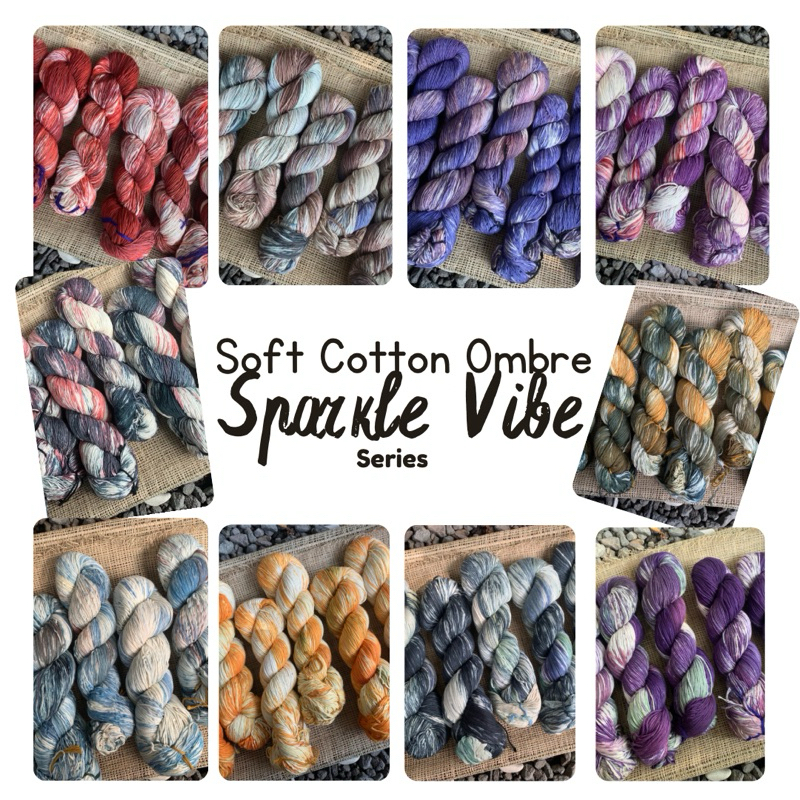 Benang Soft Cotton Sparkle Color /Benang Soft Cotton handdyed /Benang Rajut Katun/Benang Soft Cotton