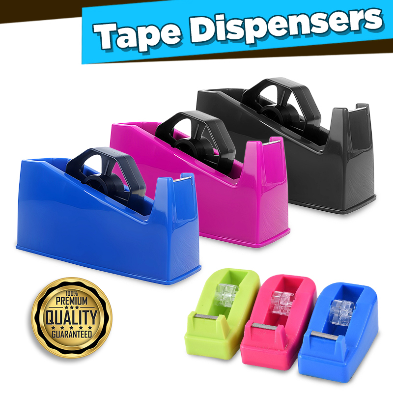 

tape cutter/dispenser Tempat pita tugas berat inti besar Kirim warna acak（merah, hitam, biru）tempat lakban dispenser lakban