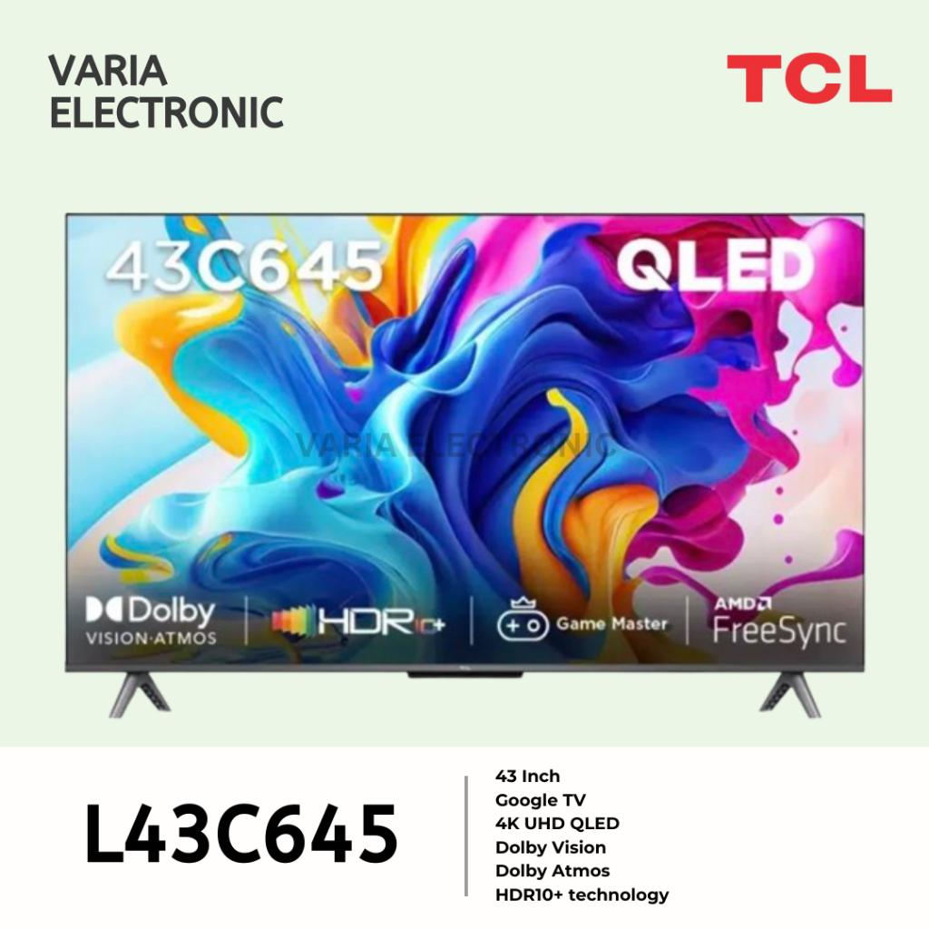 LED TV TCL 43 Inch L43C645 4K QLED Google TV