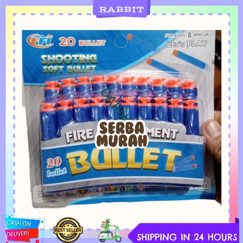 [READY]✅ Peluru Nerf Gun isi 20 Pcs Bulat Peluru Mainan Pistol Anak