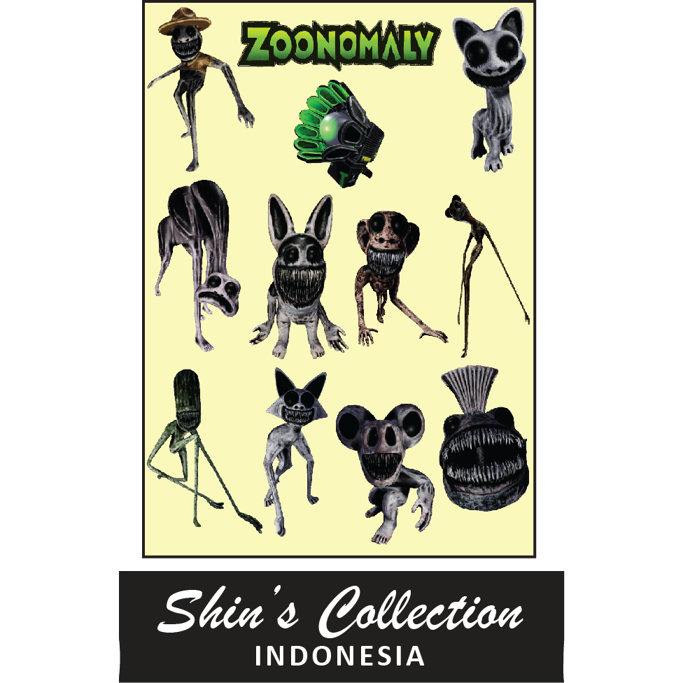 

Sticker stiker murah antiair transparan Zoonomaly 1 pc