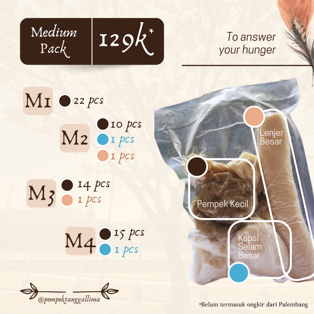 

MEDIUM - Pempek Ikan Asli dikirim dari Palembang! Sudah + Cuko