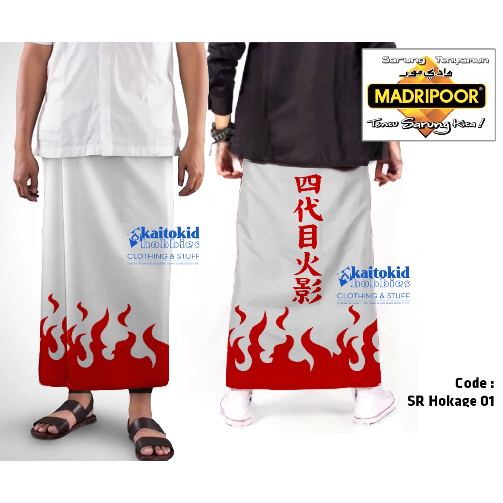 Sarung WIBU NARUTO HOKAGE Sarung Sholat Anime Buat Lebaran Jumatan Ramadhan bisa custom motif