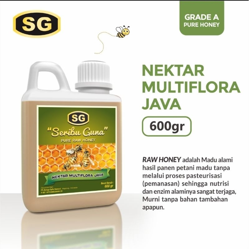 

Madu Murni Asli Seribu Guna Nektar Multiflora Java 600gr 100% Pure Raw Honey
