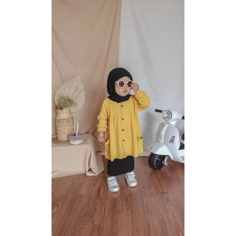 tunik anak crinckle 1-6 tahun/atasan anak perempuan crinkle/blouse anak perempuan/mayesha dress kids