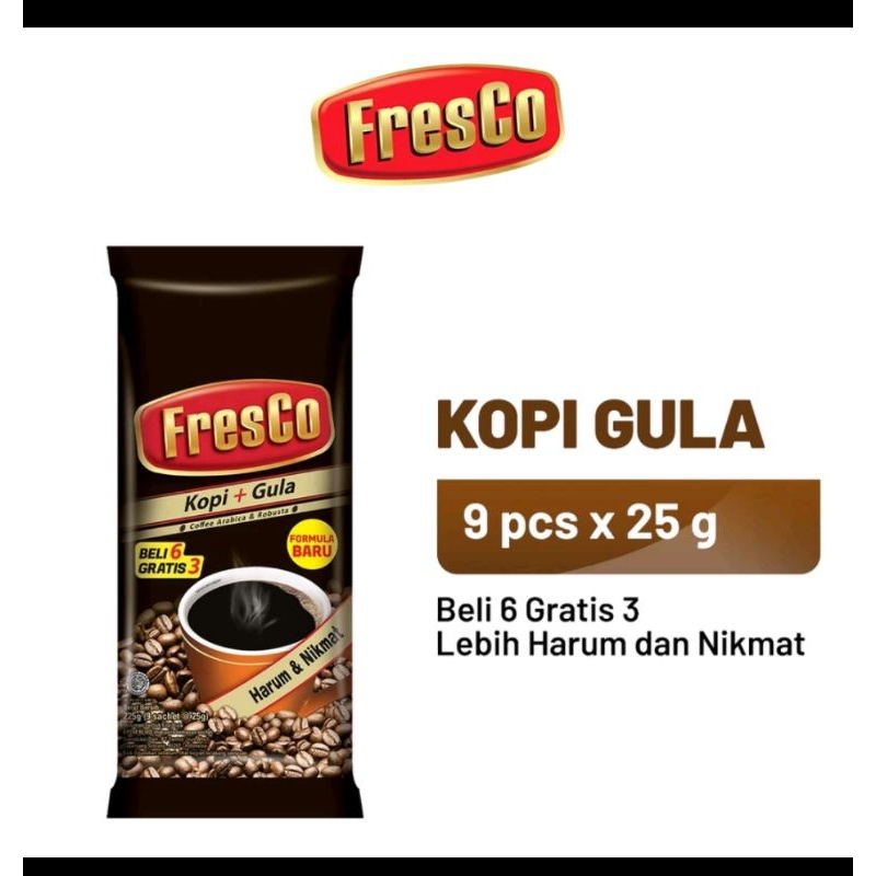 

FRESCO KOPI GULA isi 6+3 sachet x 24 gram