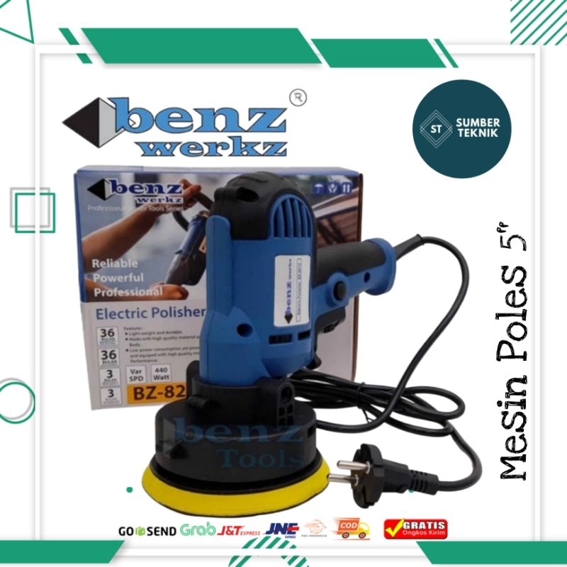 Benz Werkz BZ-8215 Mesin Polisher Poles Polis Polish Mobil Motor 5 Inch