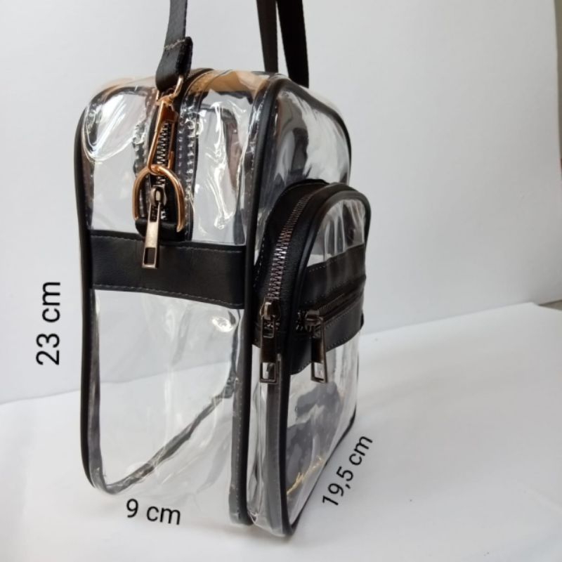 premium sling bag transparan