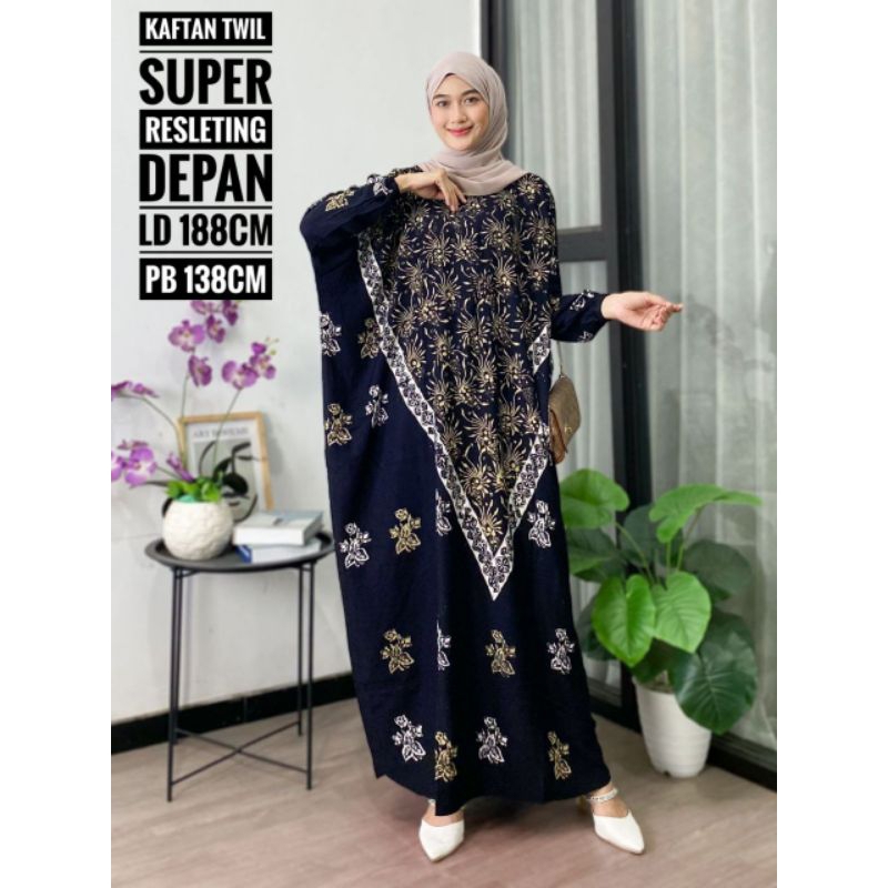 Kaftan Twill Ori Grade A Premium , Kerah Sanghai,Busui Friendly,Ukuran S M L XL XXL