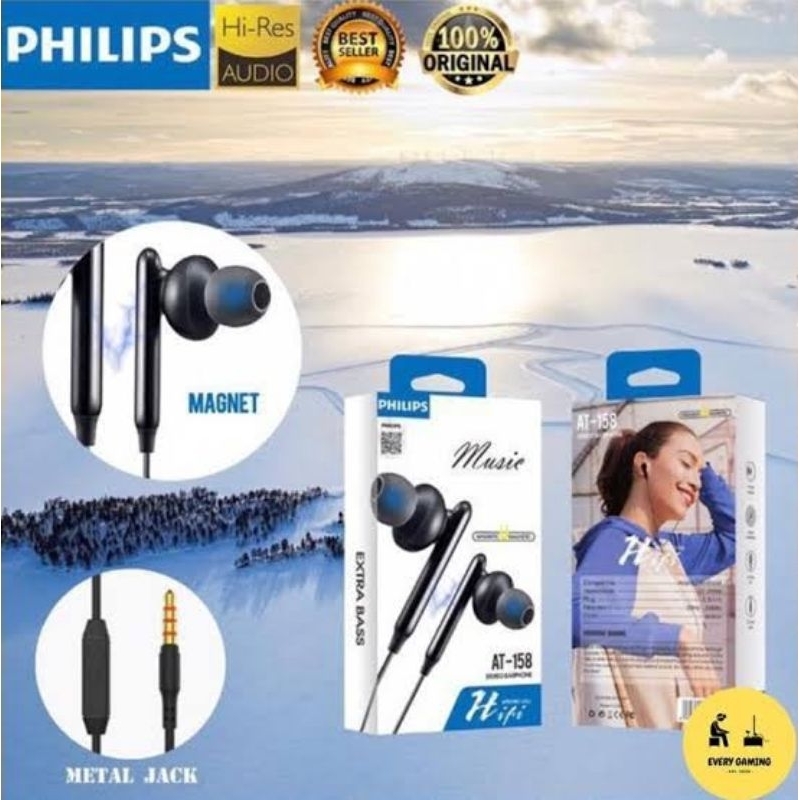 Philips AT-158 Handsfree Headset Earphone Magnet