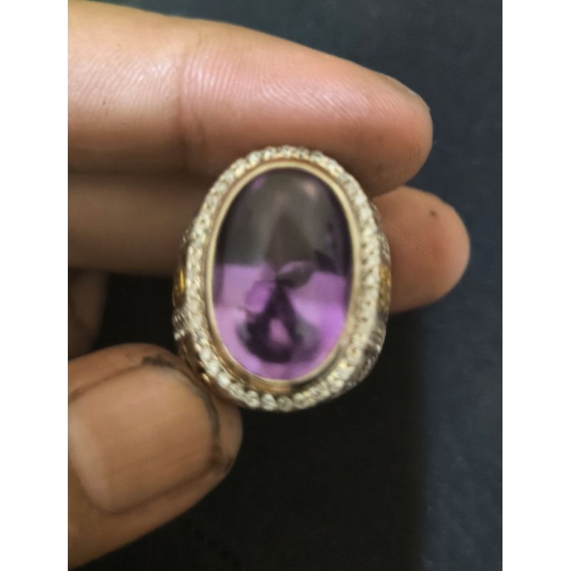 Amethyst Bungur Ring Perak