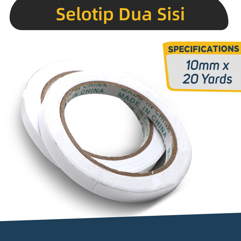 

Pita Jaringan Perekat Dua Sisi Tahan Air 10mm x 20 yard dauble tape/Pita Tisu Perekat Dua Sisi