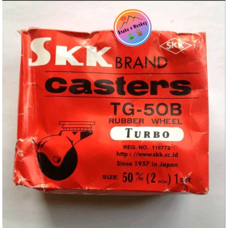 Roda Caster Bola Bulat 50 mm / Roda Caster Karet 2 inch Merk SKK TURBO (TG 50 B)