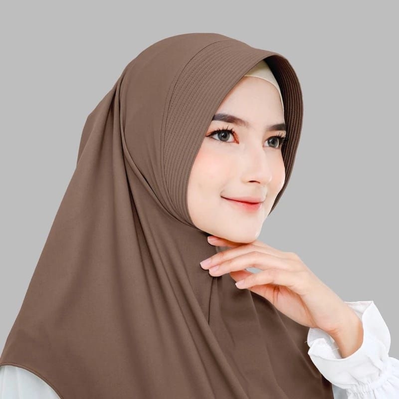 hijab instan jersey.hijab bergo hamidah.hijab sport ukuran L