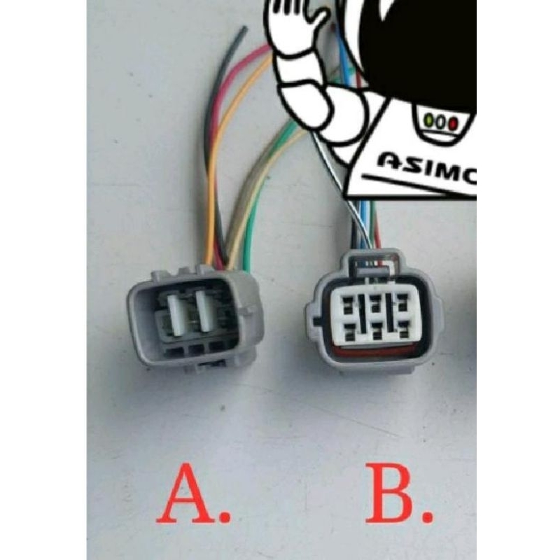 soket headlight headlamp pin 6 male female original suzuki Led new Jimny Ciaz S-cross X-over baleno 