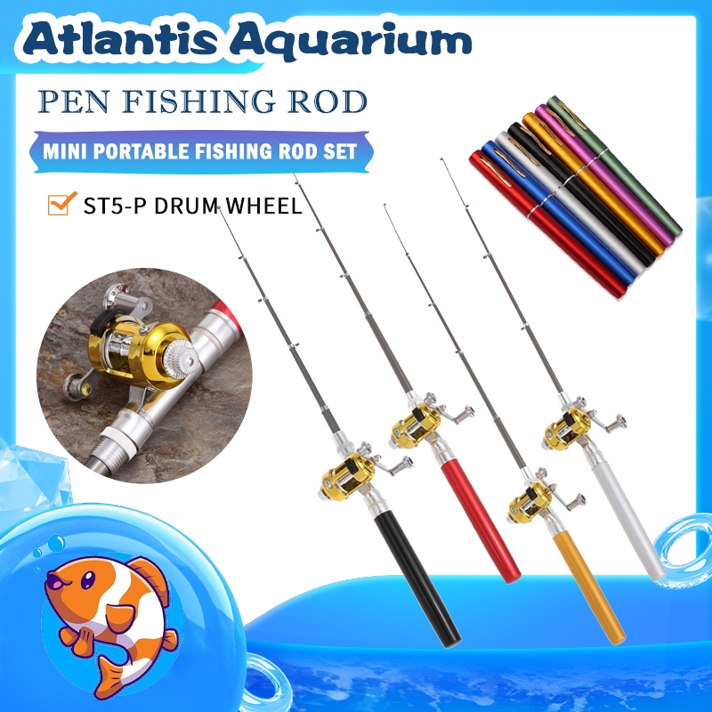 Ruparuma Mini Fishing Rod Pena Satu set Joran Pen mini Pancing Pulpen Pancingan Portable Rod Pen Por