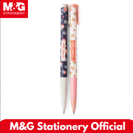

M&G Retractable Ball Pen 2 Warna 0.5 mm Tinta Biru/PCS - Flower #ABP82772