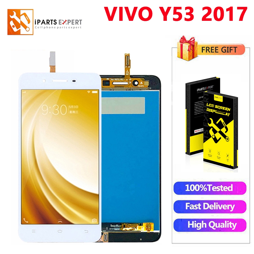 IPARTSEXPERT LCD Asli untuk VIVO Y53 1606A 1606 Tampilan LCD Layar Sentuh Pengganti Digitizer Peraki
