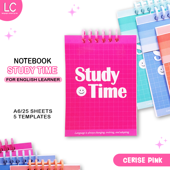 

LC Note Book Study Time, Buku Catatan A6, Notebook Template Lucu, Belajar Bahasa - Cerise PInk
