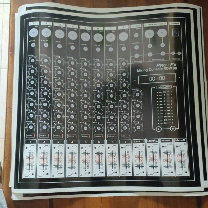 stiker Mixer 8ch MT pro-fx-rdw
