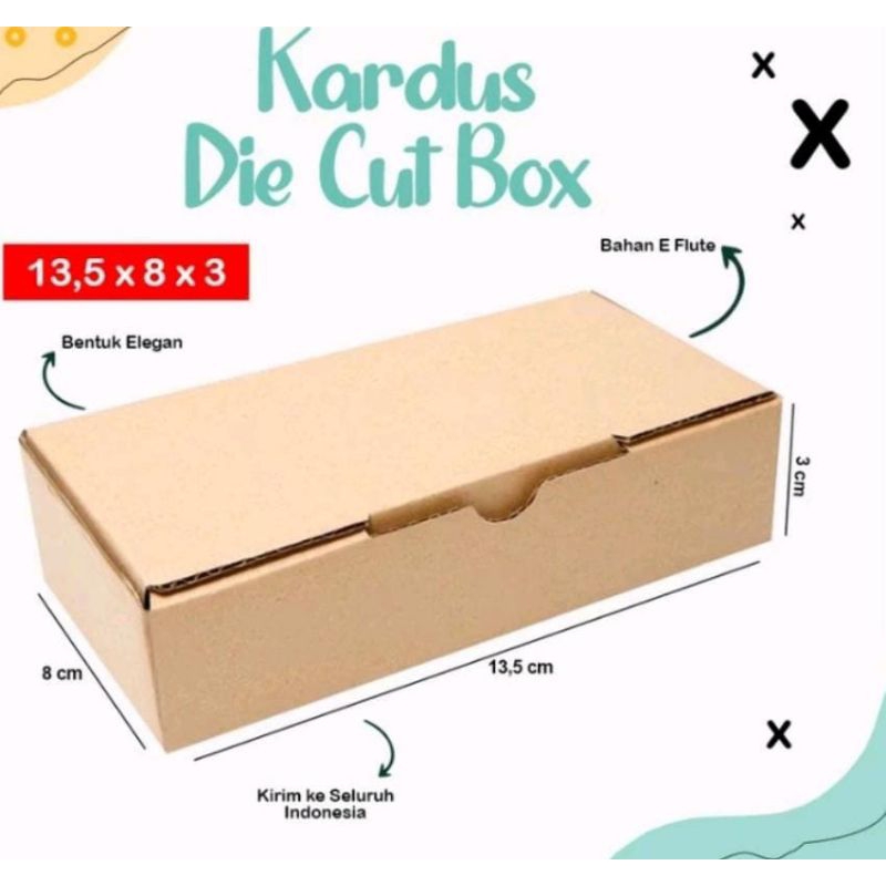 

Box paking die cut bahan e flute 13,5x8x3 khusus paking toko kami