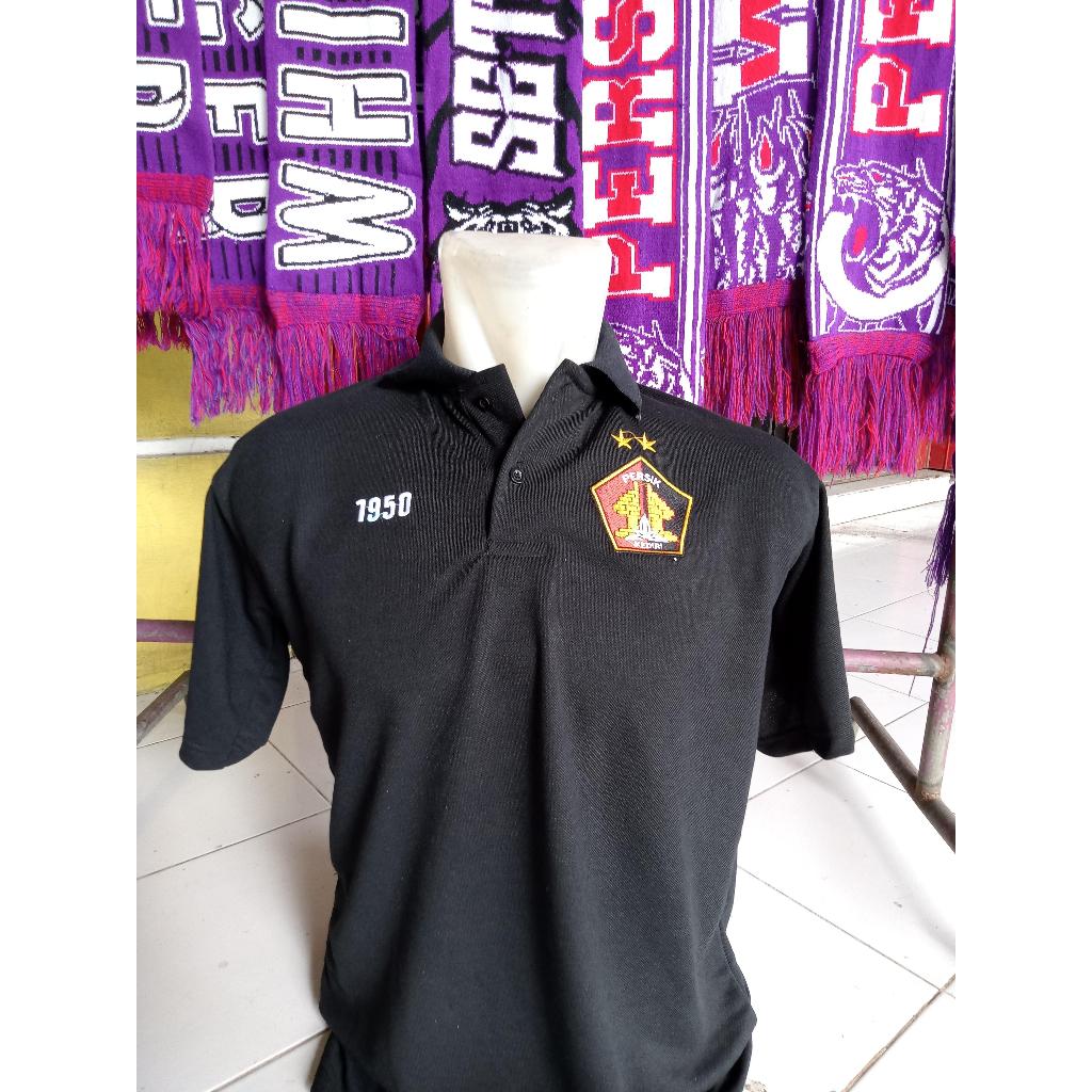 Kaos Lakos Polo Kemeja Hem Persik Kediri Full Bordir Hitam 1950
